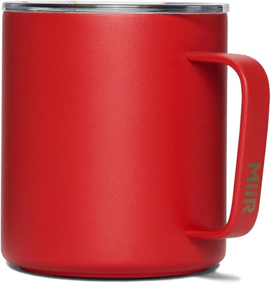 MiiR, Camp Cup, Vacuum Insulated, Splash Proof Press-Fit Slide Lid, Stainless Steel Construction, Canyon Red, 12 Oz