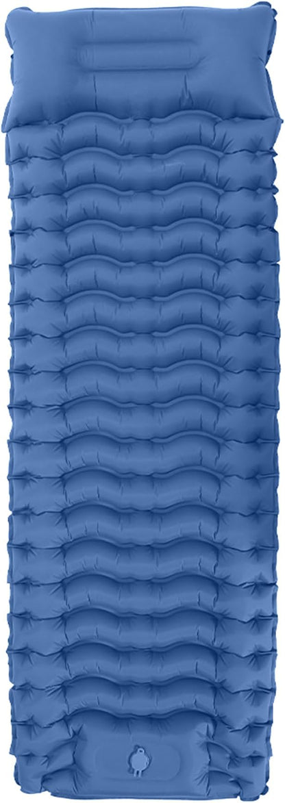 Sleeping Pad for Camping, Backpacking Self Inflating Sleeping Pad Ultra Lightweight, Air Inflatable Foldable Camp Hiking Sleep Mat for Outdoor Tent 4 inch Thick, Navy Blue