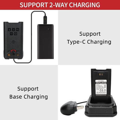 BAOFENG Radio UV-9R Pro Ham Radio Handheld Waterproof IP67 Two-Way Radio,with Type-C Charger Rechargeable Long Range Walkie Talkie for Adult with Programming Cable and Type-C Charging Cable