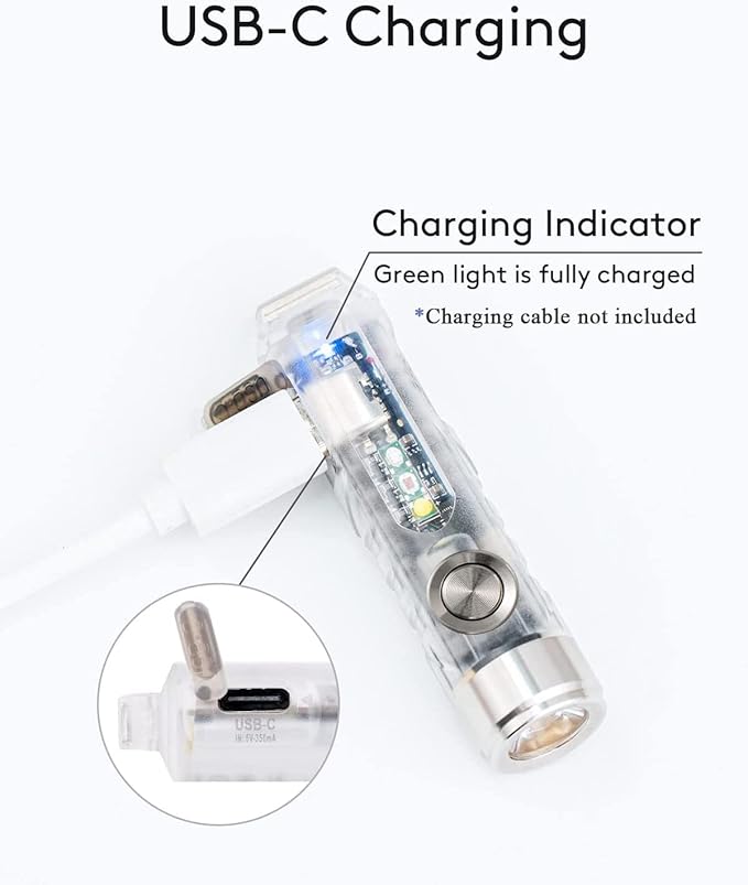 RovyVon Aurora A8 G4 Keychain Flashlight USB C Rechargeable, 5000K, High CRI, 420 Lumens EDC Flashlight Mini Size with Multifunctional Sidelight, Best for Gift/Emergencies/Camping(365nm+Red+White)