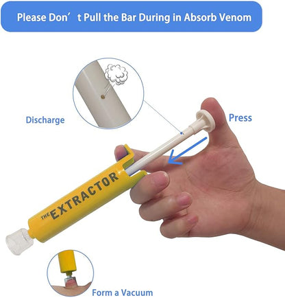 Snake Bite Kit for Humans,Rattlesnake Bite Kit,Bee Sting Kit, Venom Snake Bite Kit for Dogs,Venom Extractor Kits,Extractor Suction Pump, Bite and Sting First Aid for Hiking/Camping(Yellow)