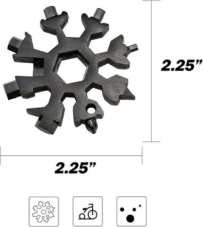 18-in-1 Snowflakes Multi Tool, Stainless Steel Keychain Multitool Portable Snowboarding Screwdriver -Bottle Opener for Christmas Gift for Mens