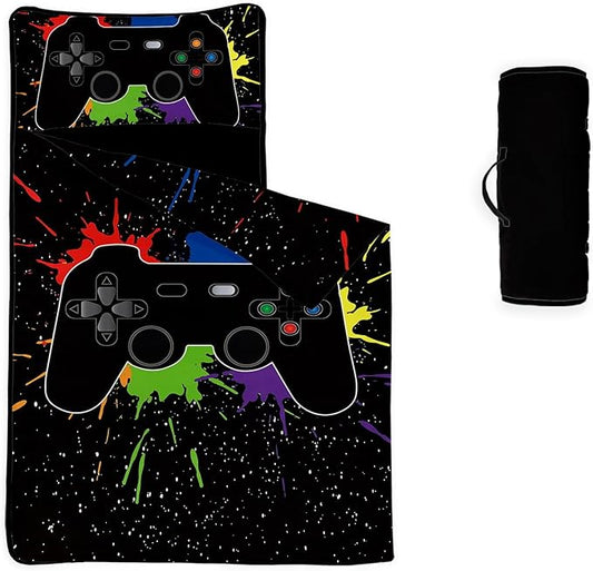 Space Nap Mat - Space Ship Galaxy Sleeping Bag with Removable Pillow - Daycare and Sleepovers Preschool Kindergarten Bedding Set for Kids Toddler Boys Girls