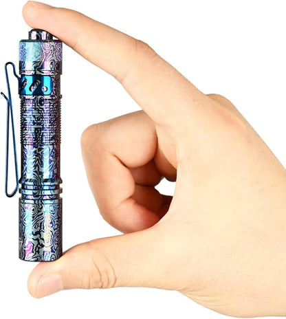 ACEBEAM Pokelit AA Rechargeable Mini Flashlight with Clip, 500 High Lumens Pocket EDC Flashlight, Super Bright Small Flashlight,519A 90+ High CRI Led Flashlight for Camping,Everyday Use(Titanium)