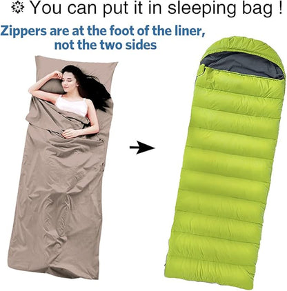 Sleeping Bag Liner Ultralight Travel Sheet Dirt-Proof Travel Camping Sheet Sleeping Sheet Hotel Sheet for Outdoor Travel Hiking Hotels Picnics