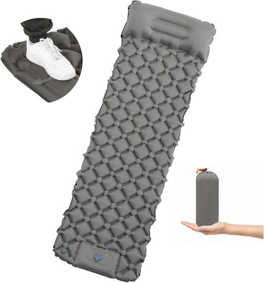 Sleeping Pad – Ultralight Inflatable Sleeping Mat, 75''*24'' Camping Sleeping Pad with Built-in Foot Pump,30s Step to InflateUltimate for Camping, Backpacking, Hiking
