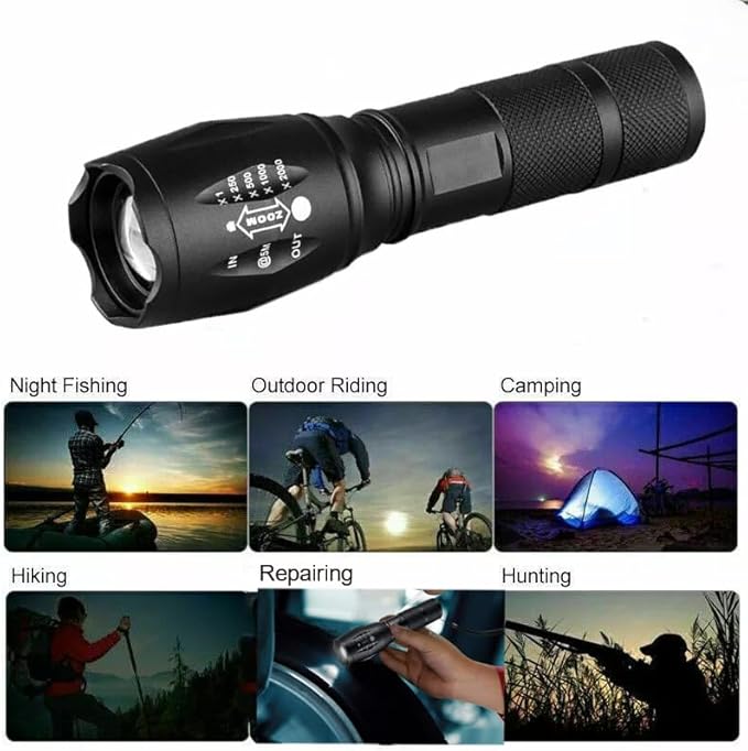 Red Light Flashlight, Dual Color Red Lights and White Light Zoomable LED Handheld Flashlights for Night Observation, Astronomy Aviation, Camping, Hiking