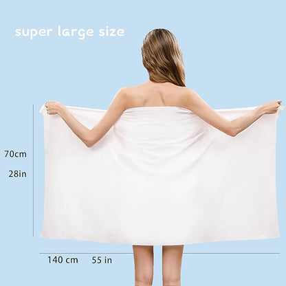 Compressed Towel Tablets - 55 * 28 in Compressed Bath Towel, 5 Psc Large Disposable Bath Towels for Travel, Compressed Cotton Bath Towels for Adults Baby Toddler Camping Hiking Swim Beach