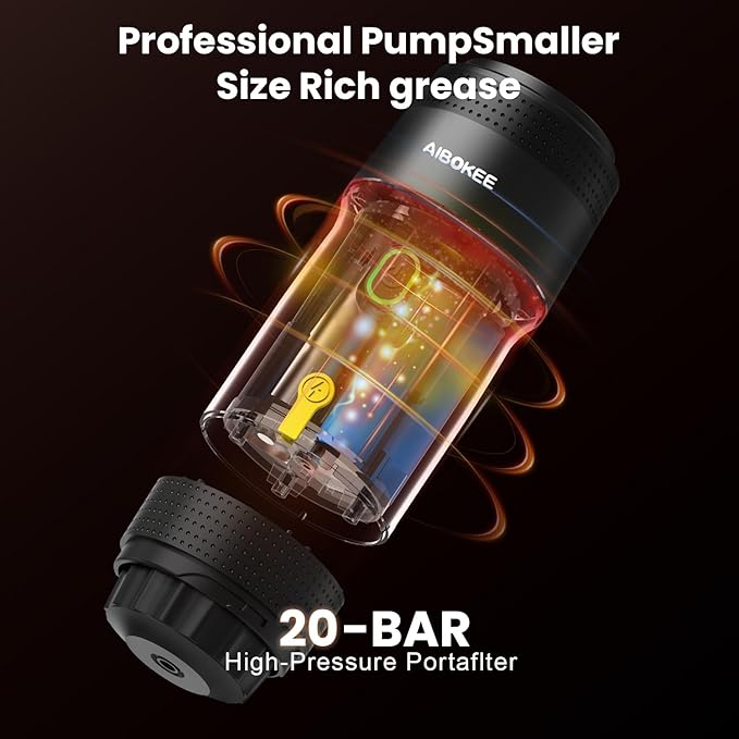Portable Espresso Maker,3-in-1Portable Coffee Maker,20 Bar Mini Espresso Machine,Self-Heating Travel Espresso Maker Compatible with NS, DG Pods & Ground Coffee, for Camping Hiking,Office,RV