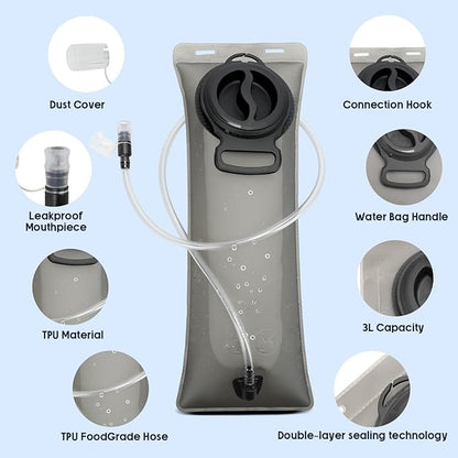 Water Bladder for Hydration Pack Hiking Water Backpack Hydration Backpack Leak Proof Easy Clean 2L 3L Hydration Bladder Water Reservoir Water Pouch for Running Hiking Climbing Camping Cycling Hunting