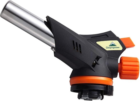 CAMPINGMOON Flame Adjustable Cooking Torch (Butane Gas Fuel Not Included) for Camping BBQ Barbecue MT-2915-BK
