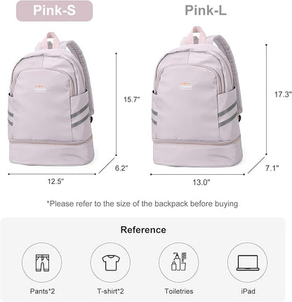 Coofay Small Gym Bag for Women - Waterproof, Lightweight Travel Backpack with Shoe Compartment