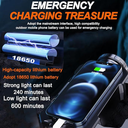 Solar Flashlights for Emergencies,LED Solar Camping Lights,Capacity Battery for Quick Charging,Multi-Functional Flashlights for Emergencies,Perfect for Power Outages,Outdoor Camping,and Hiking-1PCS