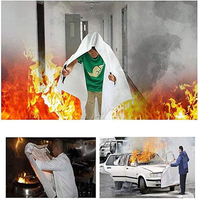 Emergency Fire Blanket for Home Kitchen Fiberglass Fire Suppression Blanket Great for School,Office,Camping,Grill,Car,Warehouse,Emergency Surival Safety (1 Pack,39 in X 39 in)