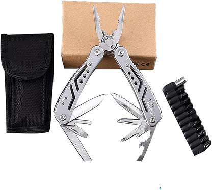 14 in 1 Multifunctional Pliers, Foldable and Self-locking Tool, Suitable for DIY, Outdoor Camping, Maintenance, and Good Helper for Men at Home