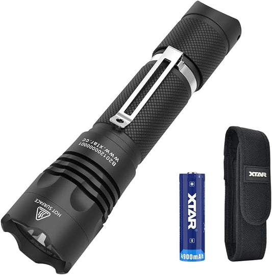 XTAR B20 1200LM Rechargeable Led Tactical Flashlights, 5 Modes LED Flashlight, Handheld Flashlight for Emergencies, Camping, Hiking and Searching (B20 Full Set)