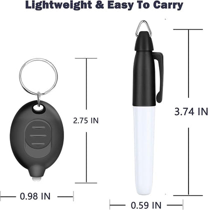 Mini LED Keychain Flashlights & Permanent Marker Pens, Badge Lights for Nurses 12 Lumen Battery Powered, Badge Reel Pen for Nurses Doctor Office Outdoor Gift - Multicolor Shell (16PCS)