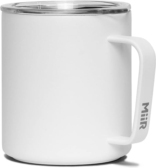 MiiR, Camp Cup, Vacuum Insulated, Stainless Steel with Slide Lid, BPA Free, White, 12 Fluid Ounces