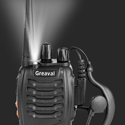 Long Range Walkie Talkies Rechargeable Two-Way Radios with Earpiece, Walkie Talkies for Adults 16-Channel UHF 400-470MHz (Pack of 6)