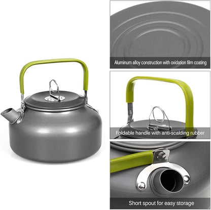 Doorslay Outdoor Camping Kettle, Aluminum Alloy Tea Kettle with Carrying Bag, Compact Lightweight Coffee Pot, 0.8L/1.1L/1.2L/1.6L Optional