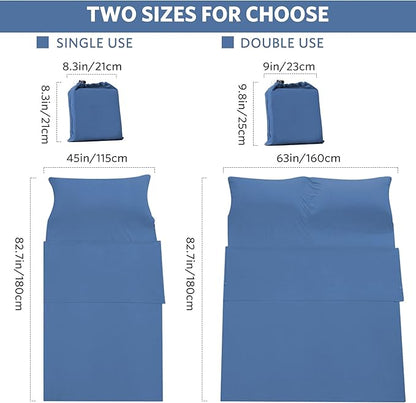Travel and Camping Sheets Sleeping Bag Liner,Lightweight Travel Sheets for Hotel Portable Hotel Sleeping Bag Sack for Adults,Premium Soft Hotel Sleep Sheet for Traveling Hostels Picnic