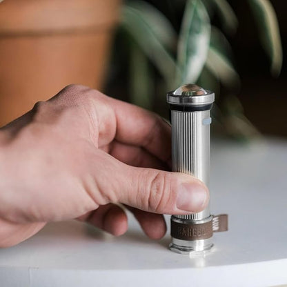 Barebones Mini Flashlight - Rechargeable 4-Inch Flashlight Great for Camping, Travel, and More - Antique Style Flashlight with 4 Light Settings and a Copper Magnetic Base (Aluminum)