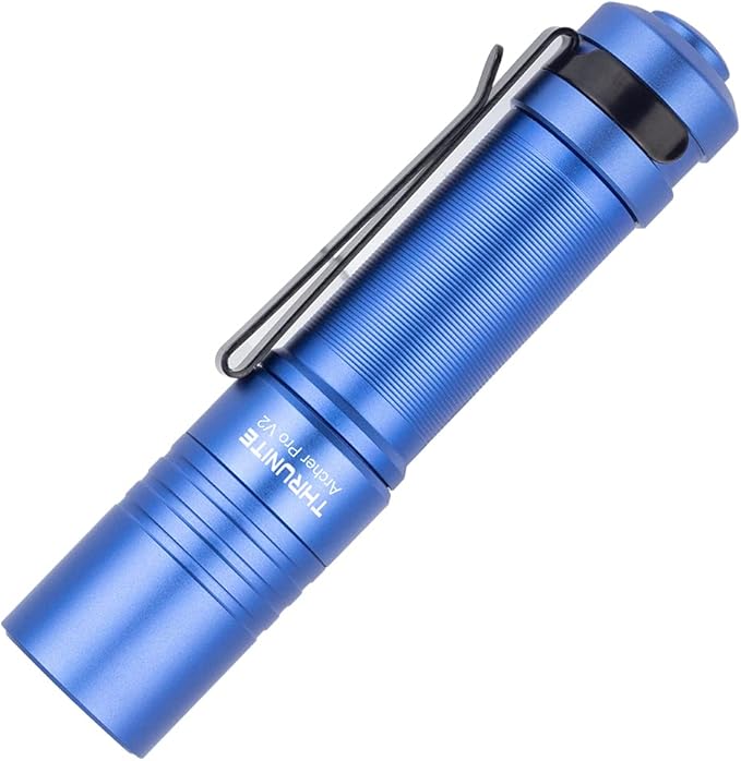 ThruNite Archer Pro V2 EDC Flashlight - 950 Lumens, USB-C Rechargeable, Tail Switch LED Penlight for Camping, Outdoor & Emergency - Cool White (Blue)