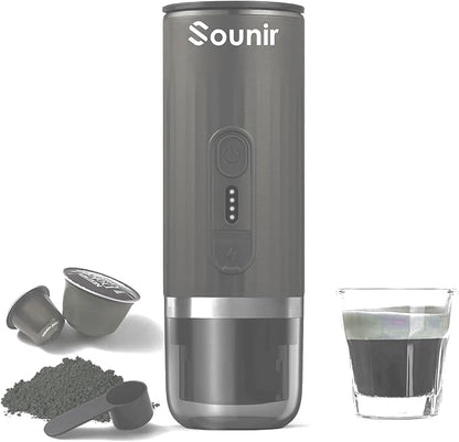Portable Cup Espresso Machine, Camping Coffee Maker for Travel, Outdoor, Office, Battery Heated, Ground Coffee, For Travel, Outdoor, Office,(Dark Grey)