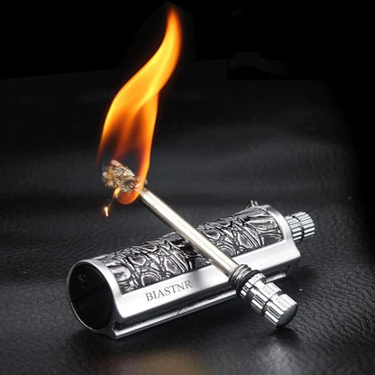 Permanent Match Matchstick Fire Starter - 2 Pack, Keychain Flint Metal Immortal Lighter, Kerosene Refillable Flint Lighter for Camping Hiking