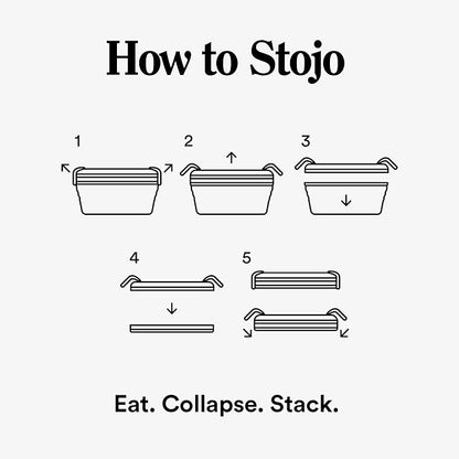 STOJO Collapsible Bowl - Eucalyptus, 36oz - Reusable Silicone Bowl for Hot and Cold Food - Perfect for Travel, Meal Prep, To-Go Lunch, Camping & Hiking - Microwave & Dishwasher Safe