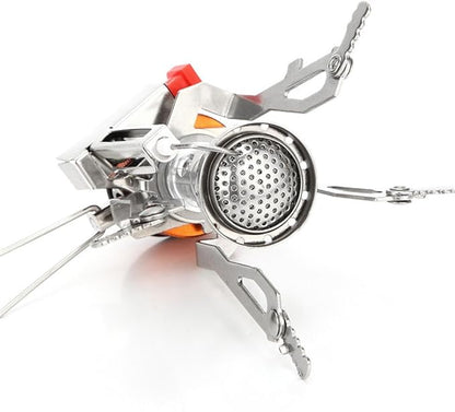 Portable Camping Stoves Backpacking Stove with Piezo Ignition Stable Support Wind-Resistance Camp Stove for Outdoor Camping Hiking Cooking