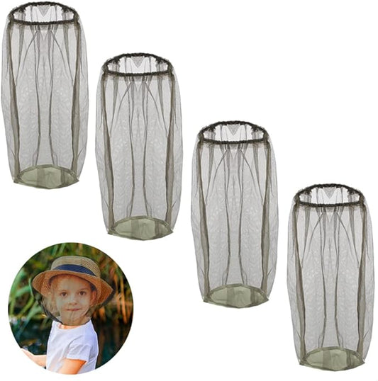 4 Pack Head Net Face Mesh, Mosquito Hat Mask Head Cover for Camping Hiking Fishing Protecting from Insect Bug Bee Mosquito Gnats (55 x 50 cm)