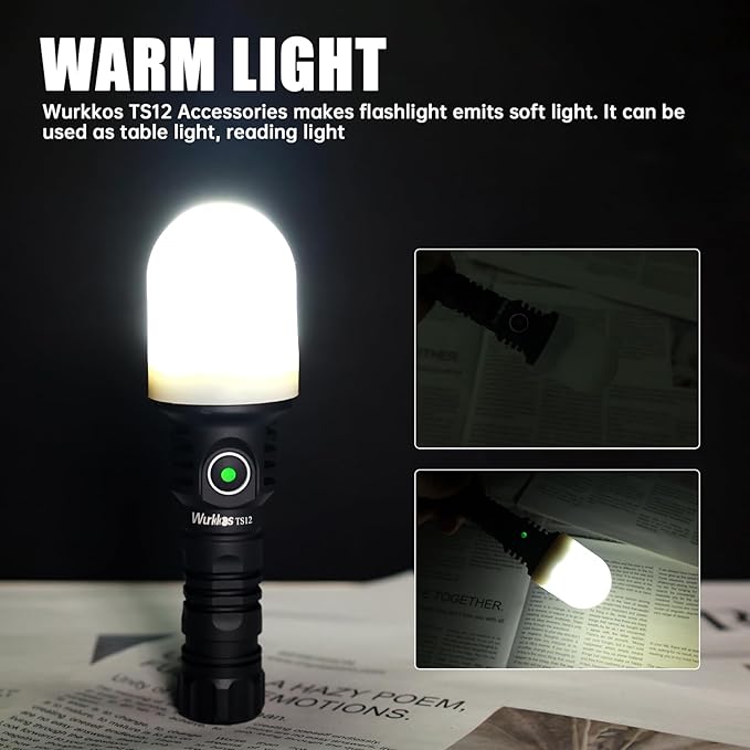 Wurkkos TS12 LED Mini Flashlight Rechargeable, 1050 High Lumens Pocket Flashlight, Super Bright Small LED Flash Light, IP68 Waterproof EDC Torch Light for Camping, Outdoors, Hiking, Emergency, Hunting