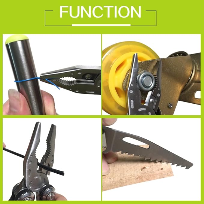 Folding Multitool Pliers Bottom Bone Elastic Forceps Clamp Multifunction Fine Blanking Pocket Pliers with Nylon Sheath and Gift Box Suitable for Home/Camping/Travel/Hiking/Outdoor Blue