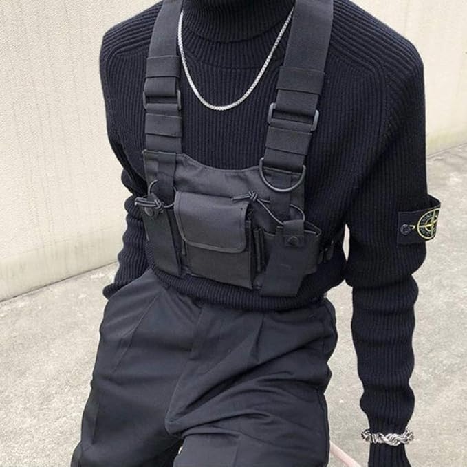 Chest Pack, Radio Chest Harness Chest Front Single Pack Pouch Holster Vest Rig for Motorola Midland Kenwood Baofeng Retevis Walkie Talkie,Functional Waist Packs for Men Women