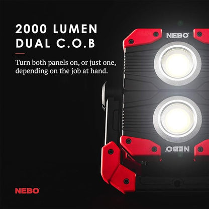NEBO Luxtreme 500-Lumen LED Flashlight –Bright Rechargeable Flashlight with 4 Light Modes & Omni 2K Work Light: 2000 Lumen Omni-Directional Rechargeable Portable Magnetic COB LED