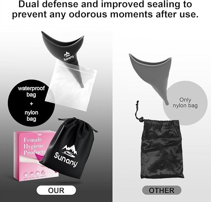 Female Urination Device, Reusable Female Urinal Silicone Women Pee Funnel Allows Women to Pee Standing Up, Portable Womens Urinal is The Perfect Companion for Camping,Outdoor,Travel