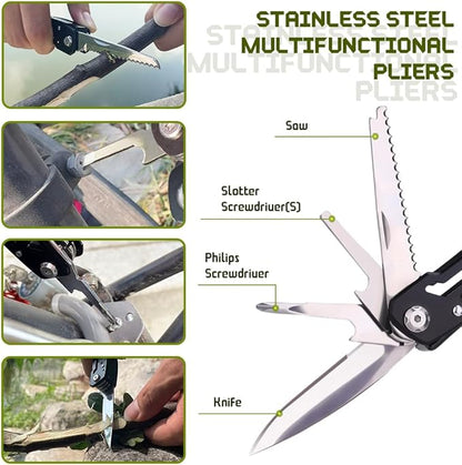 14 in 1 Multitool Pliers Gives One Whistle as a Gift, Professional Pocket Pliers from Wife Daughter to Father Boyfriend Husband on Christmas, Birthday, Valentine's Day, Father's Day - Samest