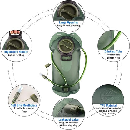 Hydration Bladder Reservoir BPA Free TPU Water Bladder for Hiking Hiking Backpack Biking and Camping Outdoor Backpack Reservoirs