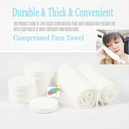 12 pack Compressed Towel Tablet, Portable Face Towel Washcloth Reusable, 11.8 x 9.85 inch Wet and Dry Disposable Towel for Baby or Dog,Camping Wipes for Travel Hiking Home Beauty