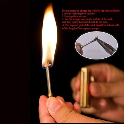 Permanent Match Matchstick Fire Starter - 2 Pack, Keychain Flint Metal Immortal Lighter, Kerosene Refillable Flint Lighter for Camping Hiking