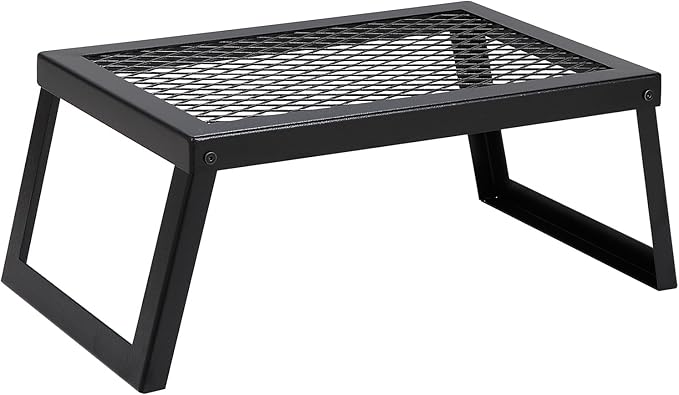 VEVOR Folding Campfire Grill, Heavy Duty Steel Mesh Grate, 18" Portable Camping Grates Over Fire Pit, Camp Fire Cooking Equipment with Legs Carrying Bag, Grilling Rack for Outdoor Open Flame Cooking