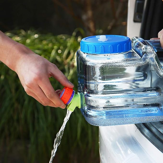 Water Storage Containers, Camping Water Container, Portable Water Tank with Faucet Camping Bucket with Tap Water Jug with Spigot BPA Free Emergency Water Storage for Outdoor Camping Hiking