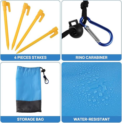 Forbidden Road 83" x 79" Beach Blanket Oversized Waterproof Sandproof Picnic Mat for 1-3 Adults (Blue, 83" x 79" (1-3 Person))