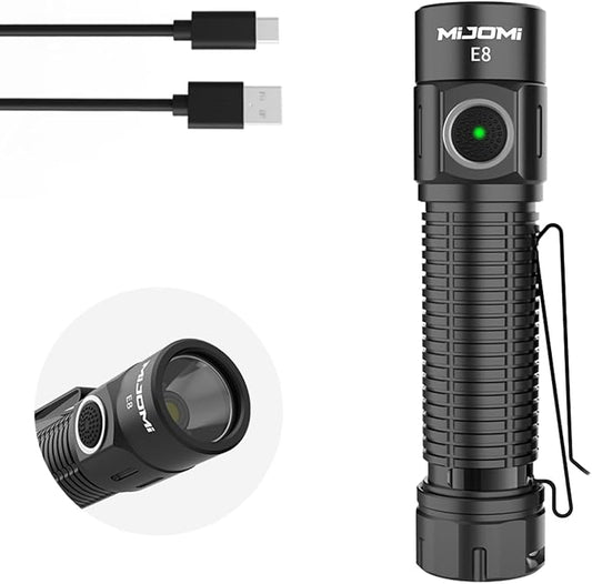 E8 Rechargeable Flashlight Super Bright Pocket Light, 2000 Lumens LED Flashlight, IPX8 Waterproof Long Lasting for Camping, Hiking, Emergency, Dog Walking
