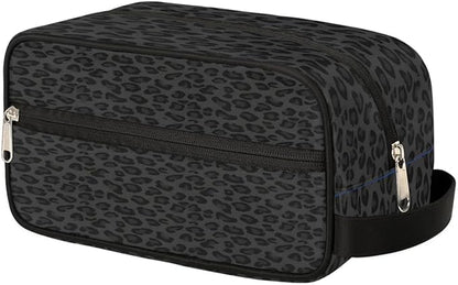 Black Leopard Hanging Toiletry Bag,Travel Hygiene Kits for Boys Mens,Waterproof Makeup Carry-on Bags,Cosmetic Bag,TSA Approved Shave Dopp Kit for Toiletries Shower Bathroom Accessories Gifts