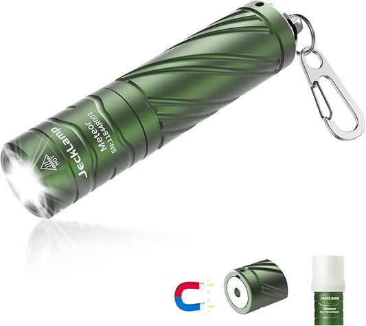 Rechargeable Mini Flashlight with Magnetic Tail, 800 High Lumens Bright Small Flashlight, IP68 Waterproof EDC Flashlight, 5 Modes Keychain Flashlight for Camping Hiking