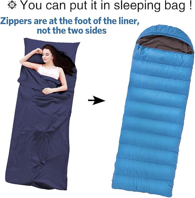 Sleeping Bag Liner Ultralight Travel Sheet Dirt-Proof Travel Camping Sheet Sleeping Sheet Hotel Sheet for Outdoor Travel Hiking Hotels Picnics