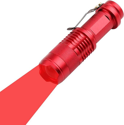 Scalable Red LED 3 Mode Long Range Red Beam Red Light Flashlight, Red Flashlight Red LED Flashlight Torch with Red Light for Night Outdoor Work, Reading-Red House