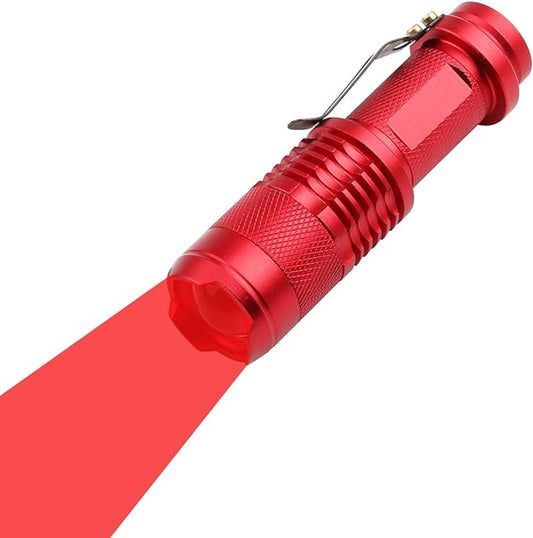 Scalable Red LED 3 Mode Long Range Red Beam Red Light Flashlight, Red Flashlight Red LED Flashlight Torch with Red Light for Night Outdoor Work, Reading-Red House